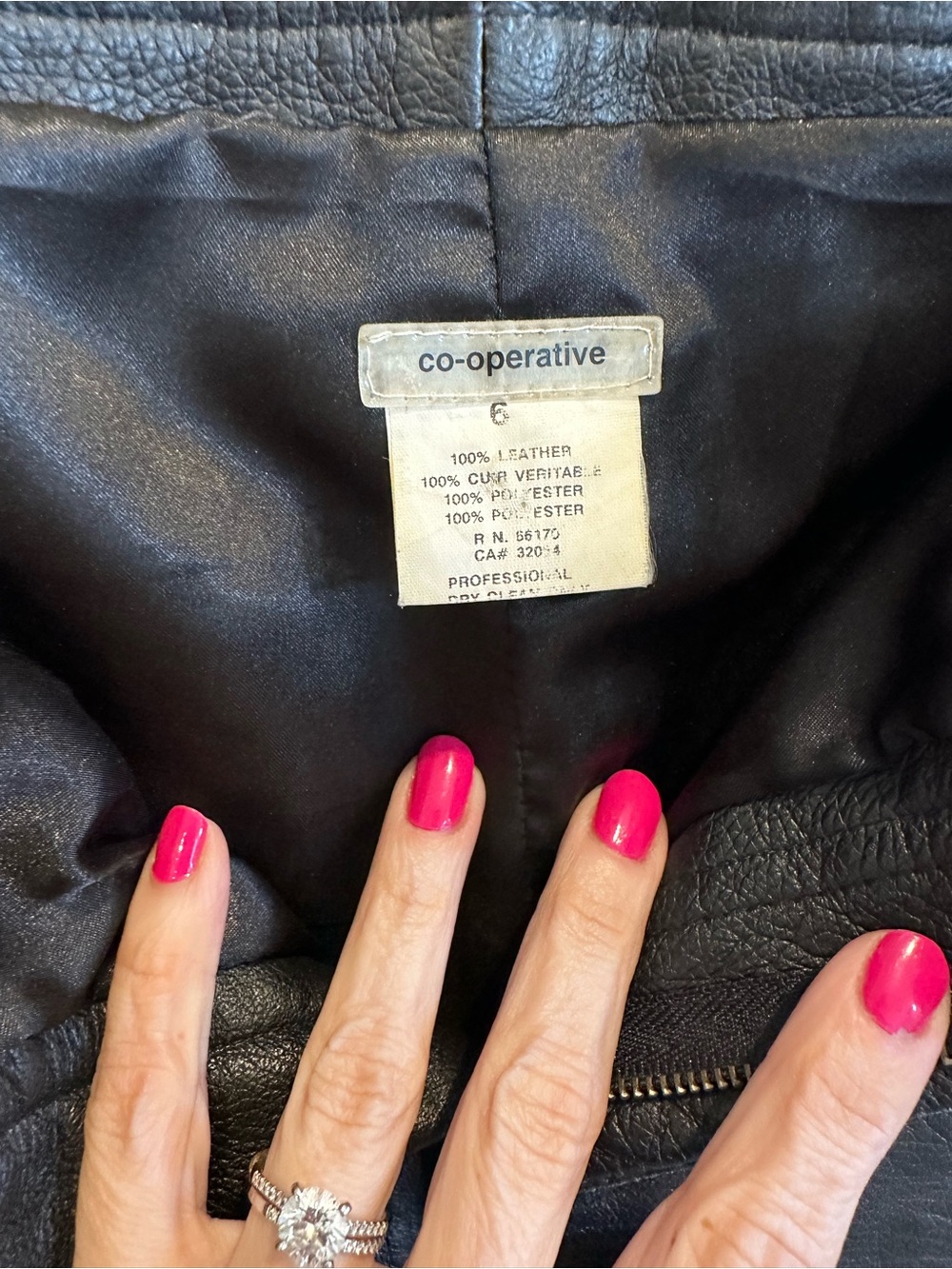 Vintage Co-operative 100% Leather Straight Leg Pants Size 6 Black Lined - Picture 6 of 17